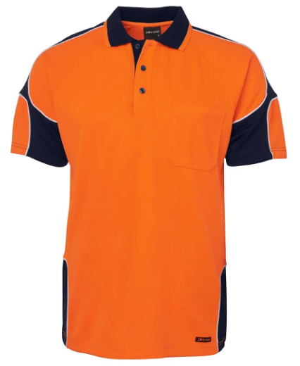 Picture of JB's Wear, HV S/S Arm Panel Polo- Orange Navy Size 6/7XL